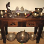 Singing bowls on table nr1